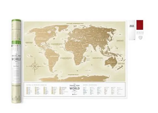 Скретч карта мира 1DEA.me Travel Map Gold World (рус.) (13001) - фото 8