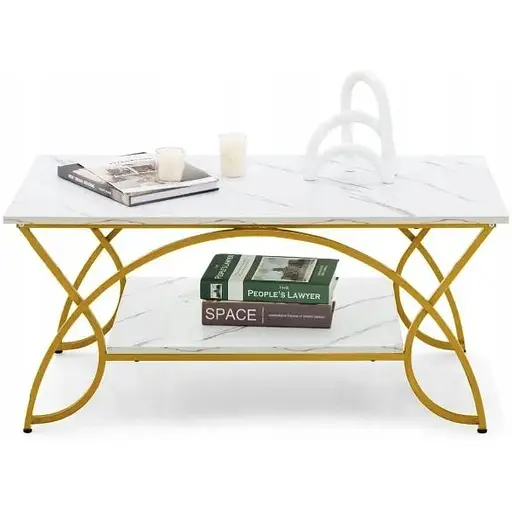 Журнальный столик Costway Antigo из искусственного мрамора - фото 4