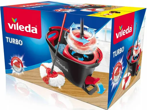 Швабра Комплект 2в1+ведро с отжимом Vileda Turbo Smart набор для уборки - фото 9