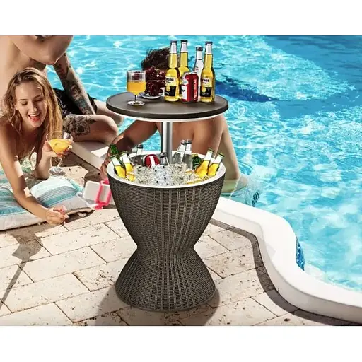 Стол-холодильник Costway Curver с регулируемой высотой 30L коричневый - фото 3