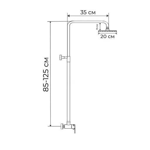 Душевая система Mixxus EKA-003-J MI2823, Нержавеющая сталь - фото 2