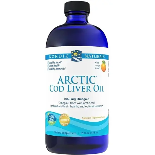 Жирные кислоты Nordic Naturals Arctic Cod Liver Oil, 473 мл - Апельсин
