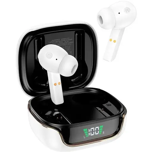 Беспроводные наушники Hoco EW18 | TWS, mic, LED, 3.5h, BT5.3, 25/300mAh White