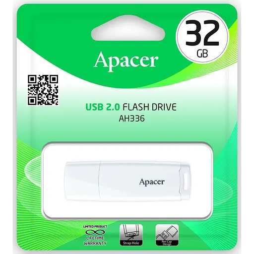 Флеш-накопитель Apacer USB 2.0 AH336 32Gb белый - фото 2