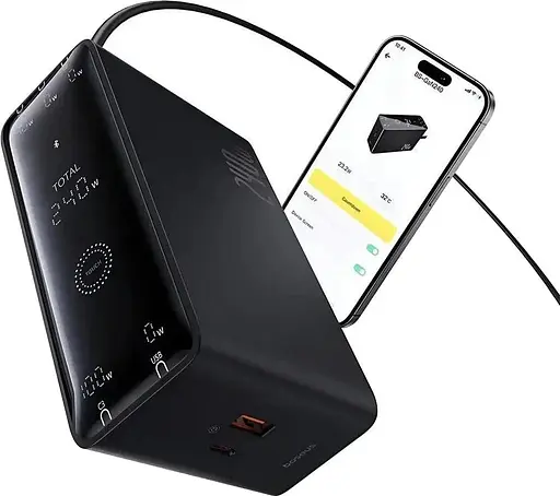 Зарядний пристрій Baseus Digital Fast GaN Charger 240W 3C+U+DC (P10163901113-00) розумний з APP - фото 6