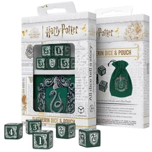 Набір кубиків Harry Potter. Slytherin Dice & Pouch (5 шт. + мішечок) (190142/2023/2/A/D6B) - фото 1