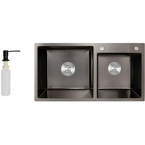 Кухонная мойка Lidz H7843 PVD 3.0/1.0 мм LDH7843BPVD45586 - фото 1