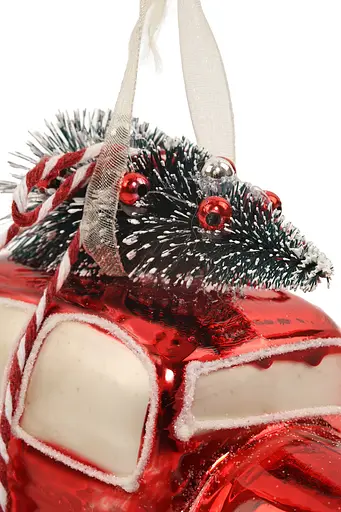 Елочное украшение "Красная машинка с елкой" 7,3*12,1*9,8 см, YQ1405204 - фото 3