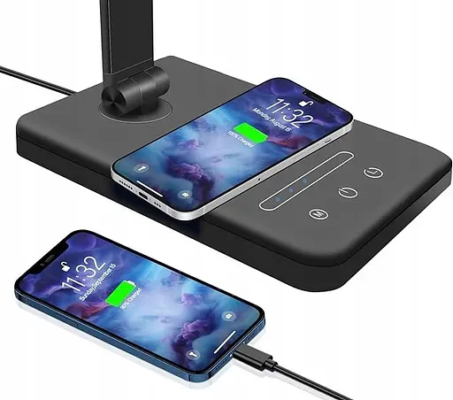 Лампа офісна led бездротова зарядка 10 в qi i роз'єм usb weareok - фото 3