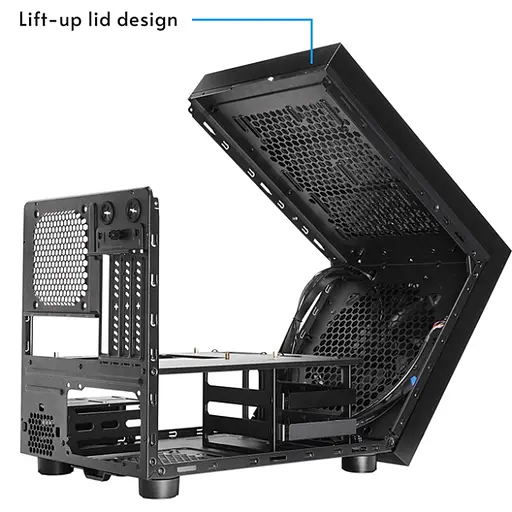 Корпус Chieftec THE CUBE CI-03B-OP, без БЖ, fan 20cm, mATX, Black - фото 5