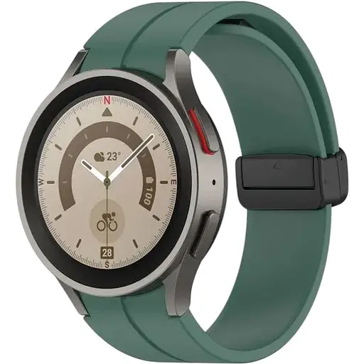 Ремешок DK CDK Silicone Sport Magnetic "L" для Samsung Watch6 Classic (R950 / R955) 43mm (015834) (green / black)