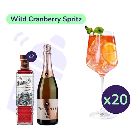 Коктейль Wild Cranberry Spritz (набір інгредієнтів) х20 на основі Nemiroff