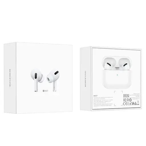 Бездротові навушники Borofone BW27 TWS Bluetooth 5.3, з мікрофоном, білі - фото 6