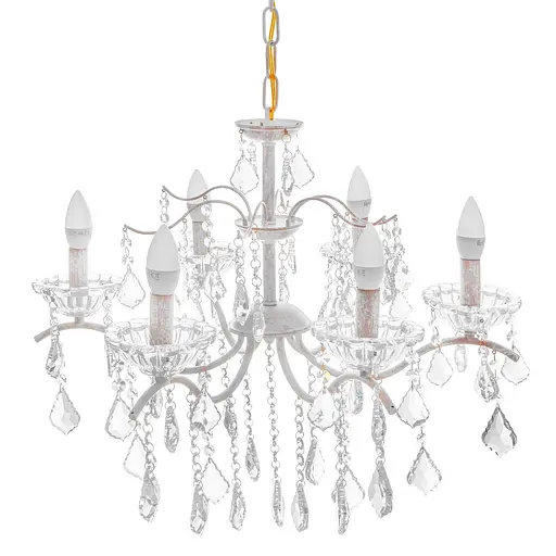 Люстра свеча Brille подвесная хрустальная для холла E14 40W WH (BCL-682S/6) - фото 4