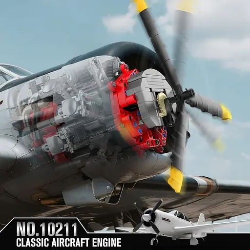 Конструктор двигун  Mould King авіаційний радіальний Radial Aviation Engine  моторозований дитячий мотор 1147 деталей - фото 8