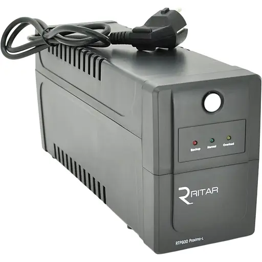 ИБП Ritar RTP600 (360W) Proxima-L, LED, AVR, 2st, 2xSCHUKO сокет, 1x12V7Ah, plastik Case. NEW!