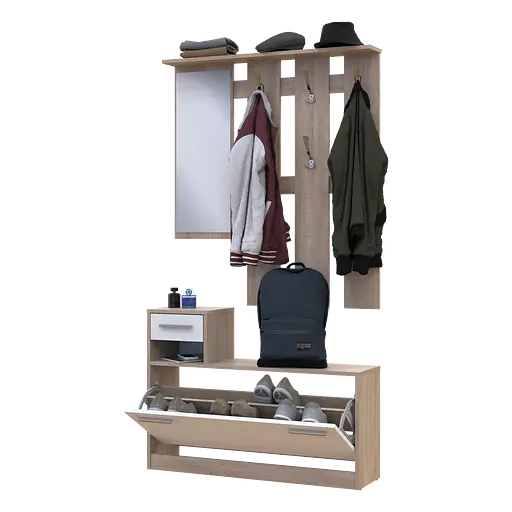 Прихожая Doros Alice Белый/Дуб Сонома 1 зеркало 100х25х182,9 (44900238) - фото 9