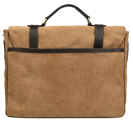 Мужской портфель из канваса и кожи наппа TARWA 36х27х10 см sum0028406 - фото 3