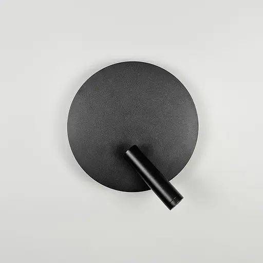 Чорне бра зі спотом у круглому корпусі Ø 20 см Line F Арт. WJ034/200 BK - фото 2