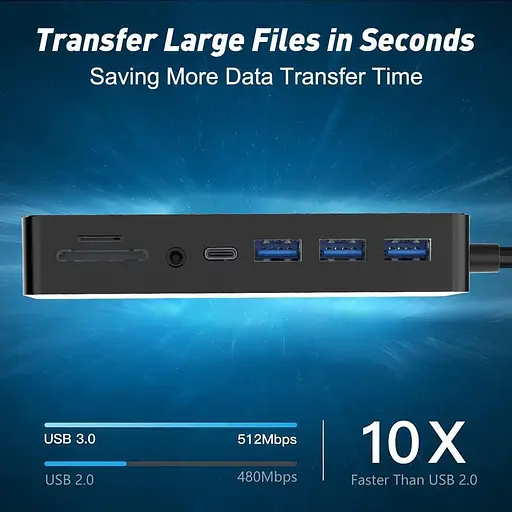 Док-станція Surface Pro для 4/5/6 USB Hub Dock Station з портом Gigabit Ethernet, портом VGA дисплея 4K HDMI DP, портами 3xUSB 3.0 - фото 2