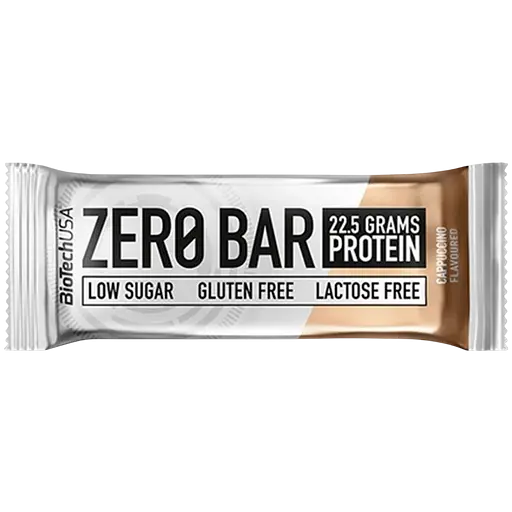 Набір батончик протеїнових BiotechUSA Zero Bar: Chocolate-Banana + Chocolate-Marzipan + Chocolate-Caramel + Cappuccino + Double chocolate 250 г (5 шт. х 50 г) - фото 4