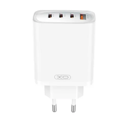 Сетевое зарядное устройство для XO CE23 (EU) 65W GaN Nitride (3USB-C+1USB-A) Fast Charging Charger Белый - фото 1