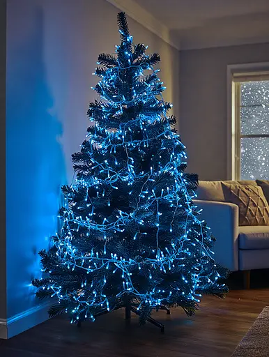 Новорічна гірлянда вулична Різдвяна фея GarlandoPro 50 м 500 LED білий провід Синій CF500L50MWBL - фото 5