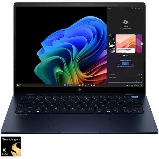 Ноутбук HP EliteBook Ultra 14 G1q з процесором Snapdragon® X Elite X1E-78-100 pana la 3.4GHz, 14" 2.2K, сенсорний, IPS, 16GB LPDDR5x RAM, 512GB SSD, Qualcomm® Adreno™ GPU, Windows