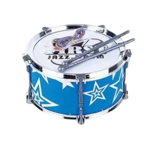 Игрушечный барабан для детей 2251, синий, 27×22×29 см – с палочками и ремешком, в пакете