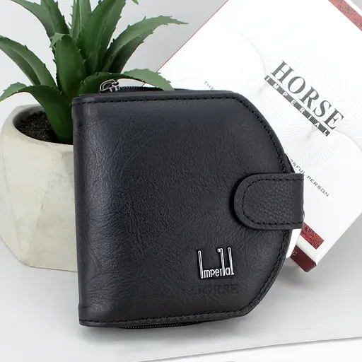 Гаманець жіночий шкіряний маленький Horse Imperial 001B чорний - фото 1