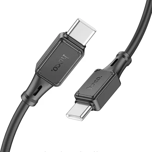 Дата кабель Hoco X101 Assistant 60W Type-C to Type-C (1m) Black - фото 3