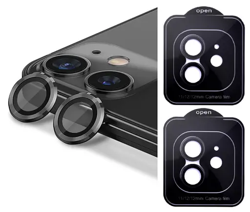 Защитное стекло на камеру DK для Apple iPhone 12 mini Lens Metal Ring Eagle Eye 016203 black 2 шт. - фото 2