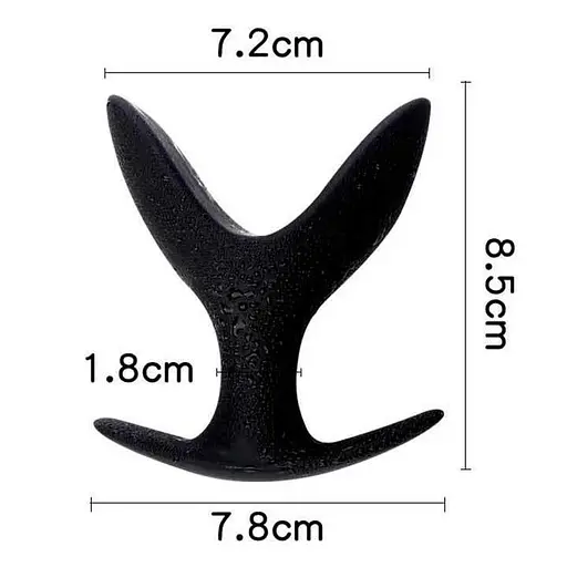 Анальна пробка-розширювач фігурна TPE 85 мм 25 мм / 72 мм чорна - фото 2