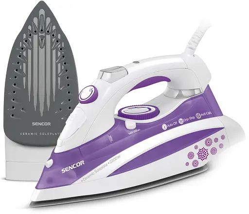 Sencor Праска, 2200Вт, 380мл, постійна пара - 30гр, Anti-Calс, Drip-Stop, керам. підошва, голубий - фото 7