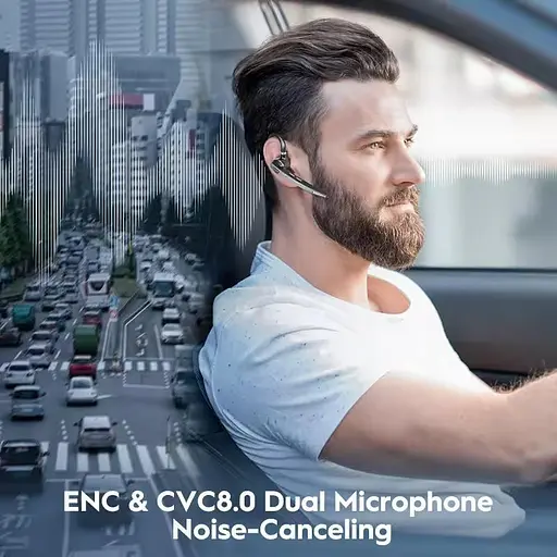 Бездротова Bluetooth гарнітура New Bee M53 з шумозаглушенням і зарядним кейсом Чорний - фото 4