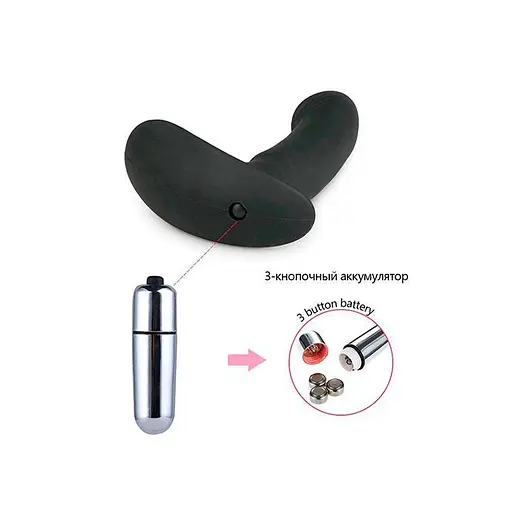 Вибратор-стимулятор силиконовый точки G и ануса 11 см 10 режимов черный - фото 2