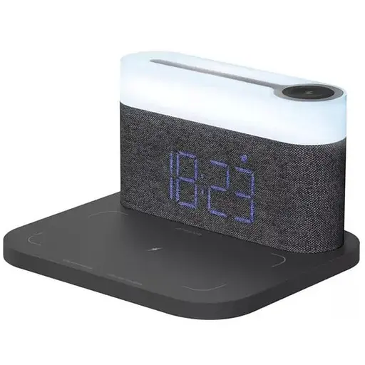 Лампа нічник з бездротовою зарядкою Proove Day & Night з годинником та будильником