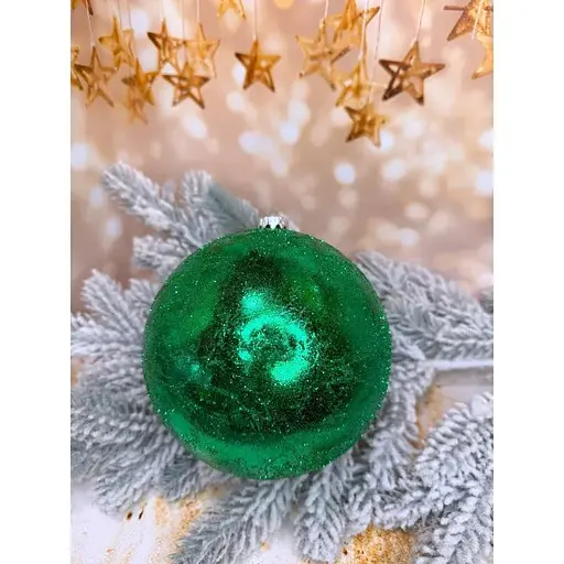 Новорічна куля Ретро 150 мм велика Зелений - фото 1