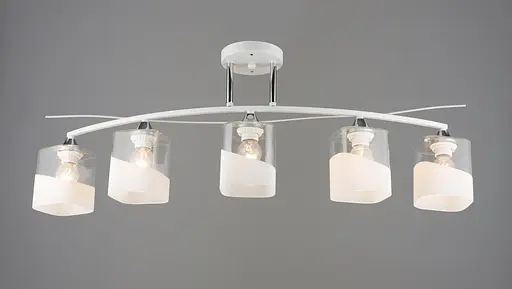 Люстра на п'ять плафонів K2258/5 (Білий+Хром)