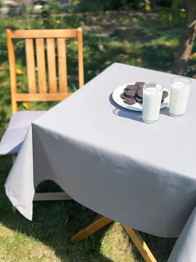 Водовідштовхувальна скатертина Темно-сірий однотон 180х120 см