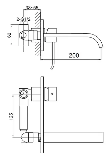 Смеситель для умывальника Kohlman Axis chrome + BOX скрытого монтажа QW188N Хром - фото 3