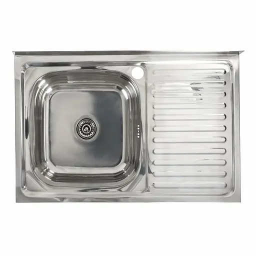 Кухонна мийка з нержавіючої сталі Platinum поліровка 8050 L (0,7/160 мм), Polish - фото 1