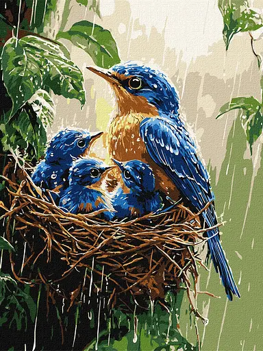 Набор для росписи по номерам Весенний дождь, Ideyka, 30x40 см, КНО6741