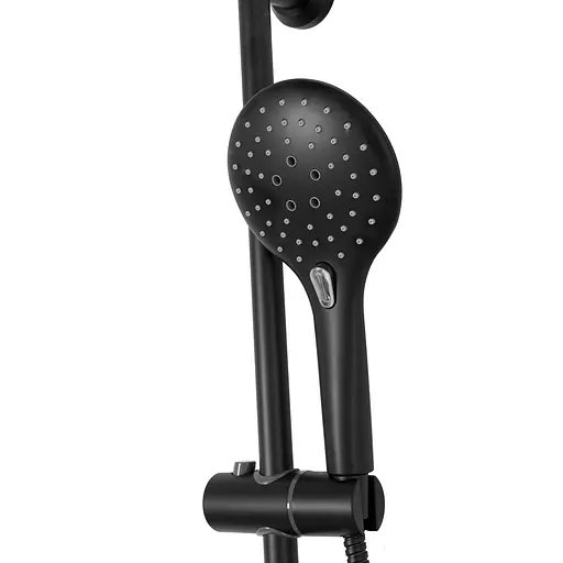 Душова система Rea Mike black чорний з термостатом і полицею REA-P0550, Чорний - фото 6