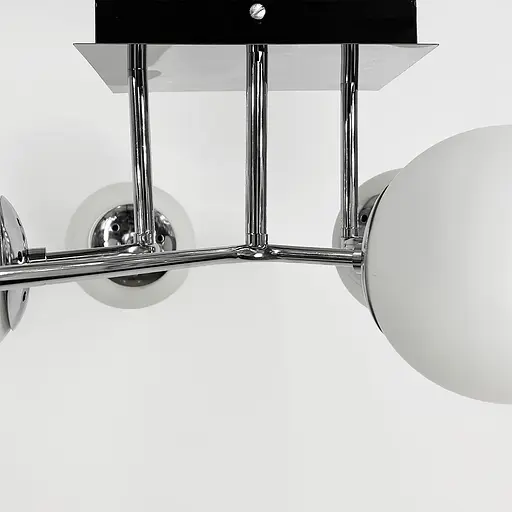 Современная люстра в хроме на 6 белых плафонов Line.F 2693/6 (new) CH+WT - фото 3