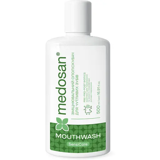Ополіскувач для рота Medosan SensiCare зміцнювальний для чутливих зубів 500 мл