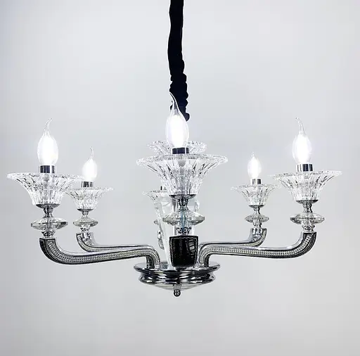 Классическая подвесная люстра с экокожией на корпусе Line.F S 609 BK - фото 2