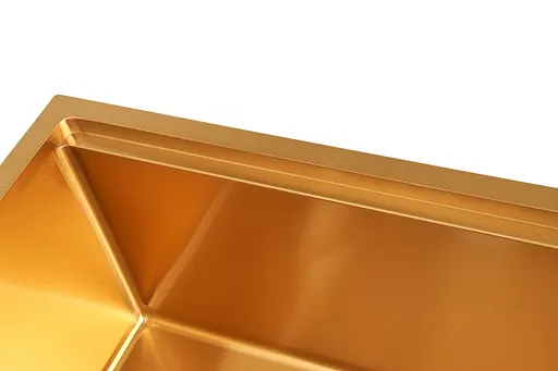 Кухонная мойка под столешницу золотая с декором нержавеющая Nett NGS-5742, Золотой - фото 3