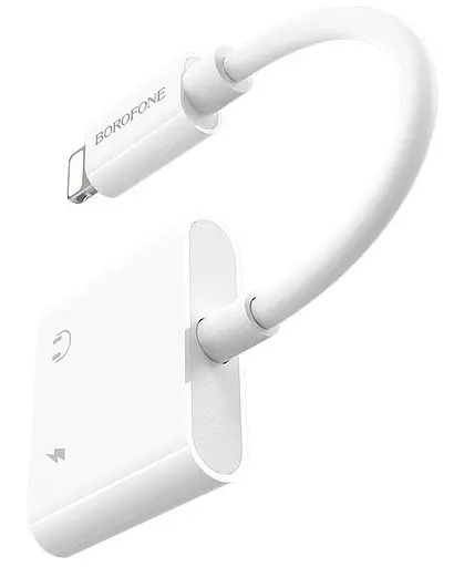 Перехідник аудіоадаптер Borofone BV11 Dual Lightning digital audio converter білий - фото 4