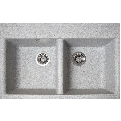 Гранітна кухонна мийка Romzha Valuri 78-2D Seda (601) з двома чашами - фото 1